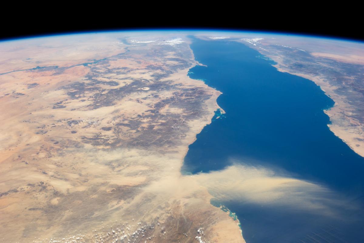 Egyptian Dust Plume as viewed from space