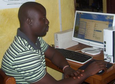 one of participants at computer training session