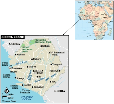 Sierra Leone Map - in Africa
