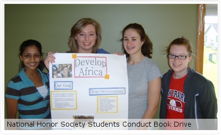 National Honor Society Students Conduct Book Drive National Honor Society Students Conduct Book Drive