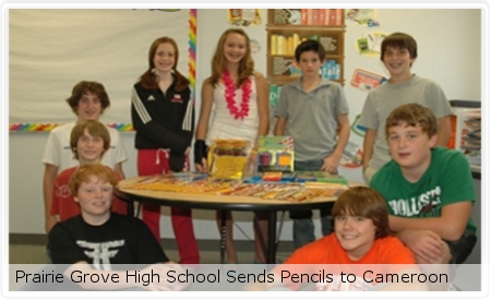 Prairie Grove High School Sends Pencils to Cameroon Prairie Grove High School Sends Pencils to Cameroon