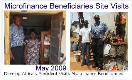 Develop Africa's President Visits Microfinance Beneficiaries Develop Africa's President Visits Microfinance Beneficiaries