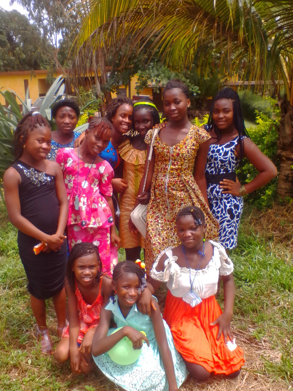 Kids smiling with their new clothes 