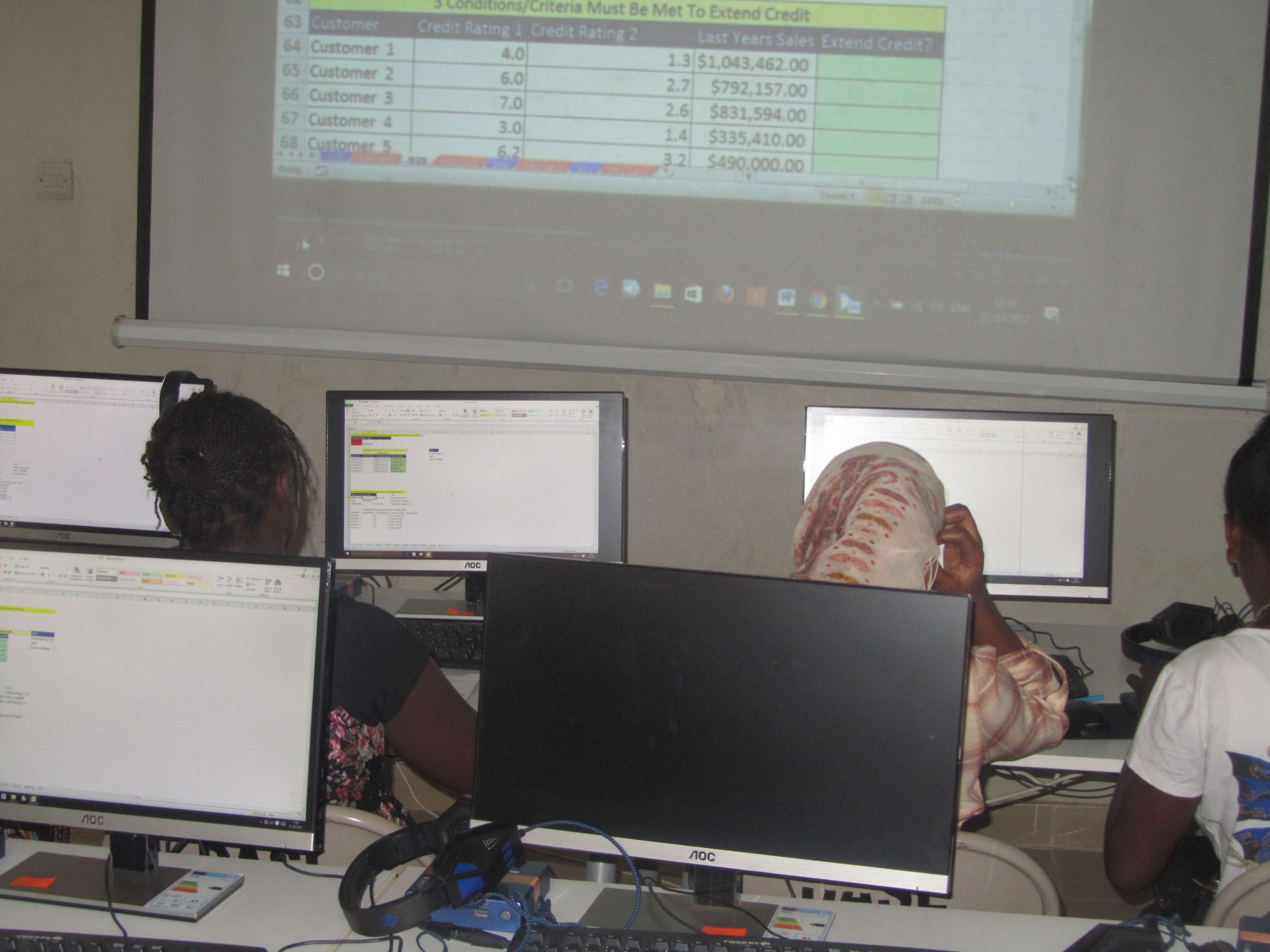 Students in computer class 