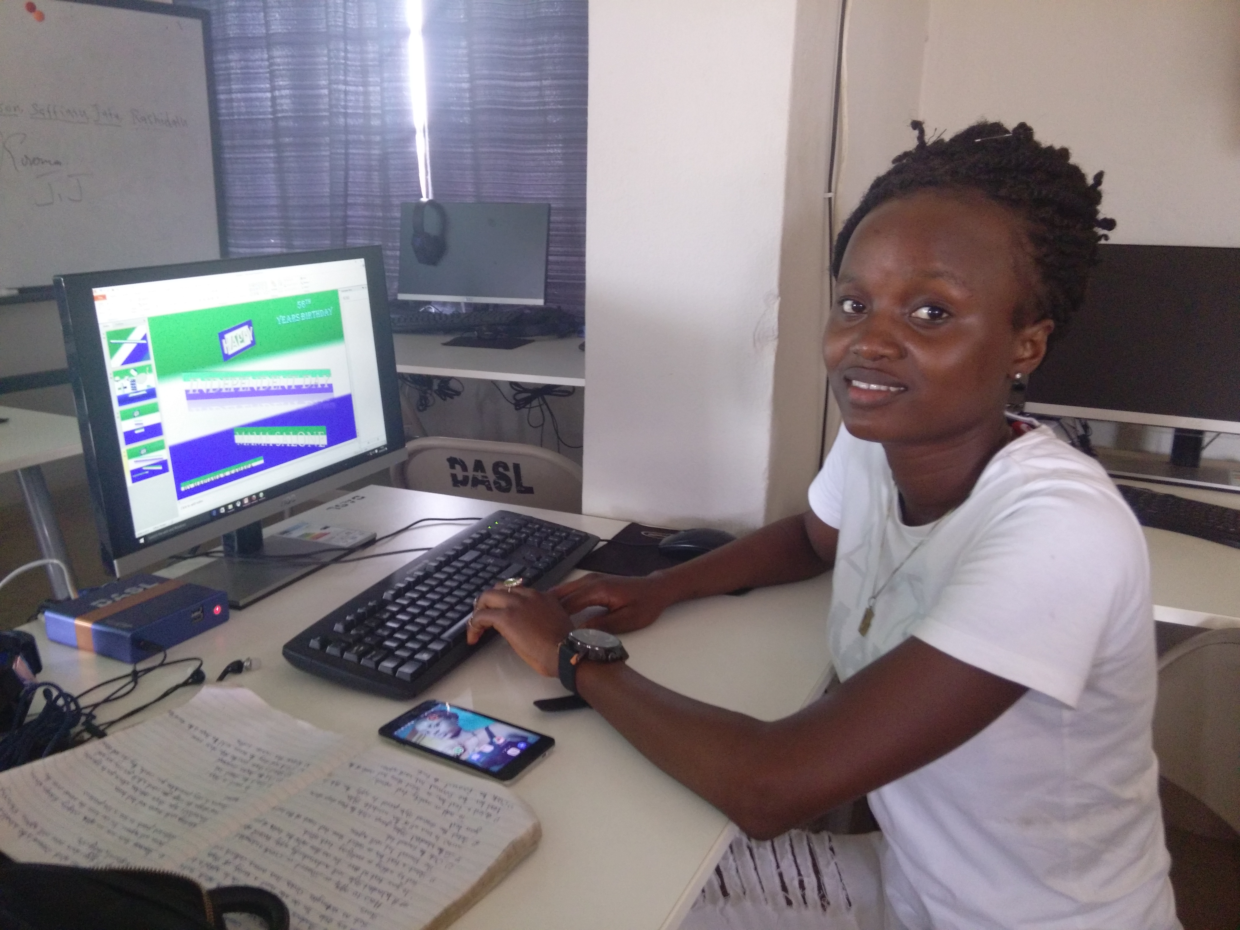 Girl in computer class 