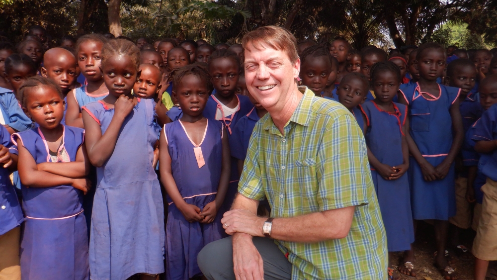 Parker at Kamawornie with school kids