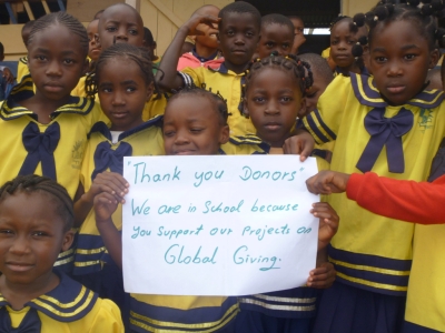 Thanks to your donations we are in school 