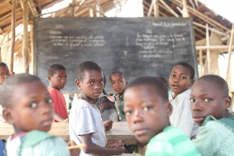 Children in classroom Cameroon 