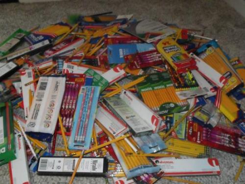 pencils collected for Africa