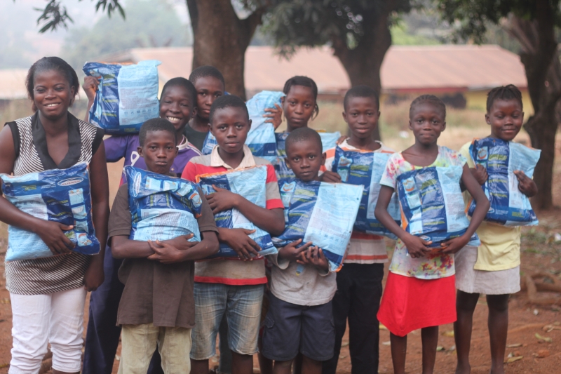 Kids with mosquitop nets