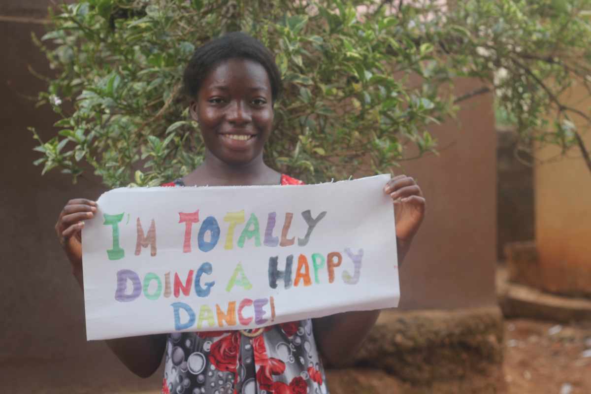 Girl thankful for your donations