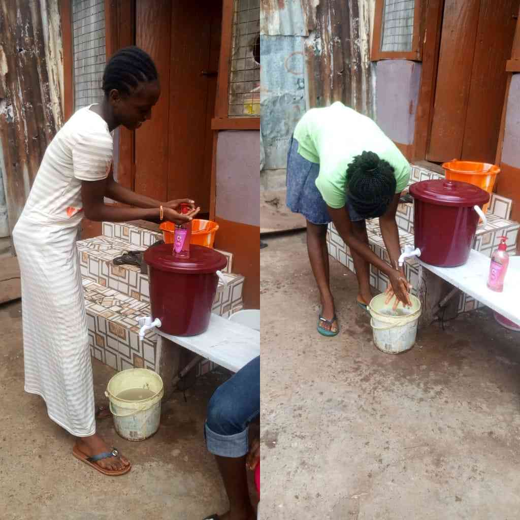 Soap hand washing station 
