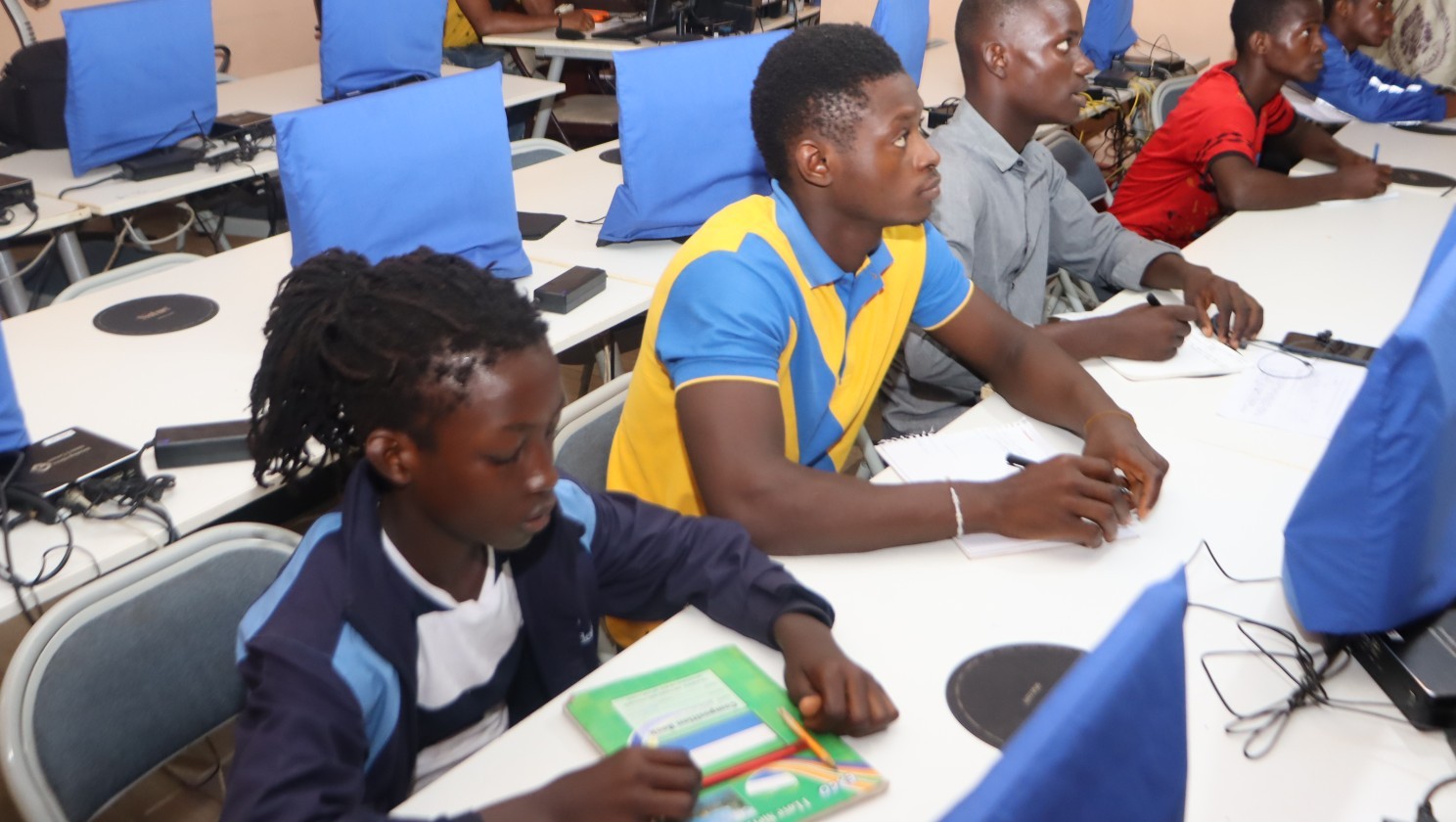 Boys in Develop Africa Sierra Leone Lab in a mentoring class organized by Develop Africa.