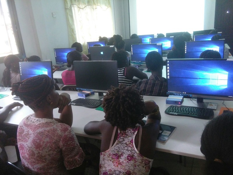 Students in class learning.