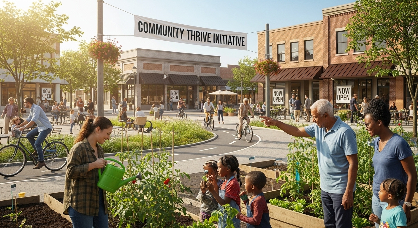 (c) GoogleLabs. People in the community thriving