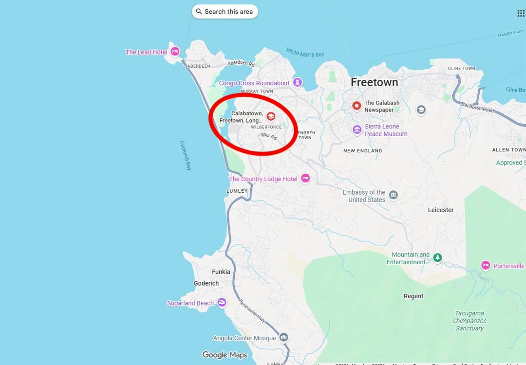 calabah town in google map