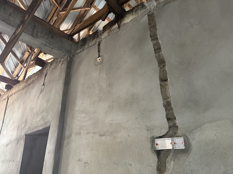 electrical construction on the wall