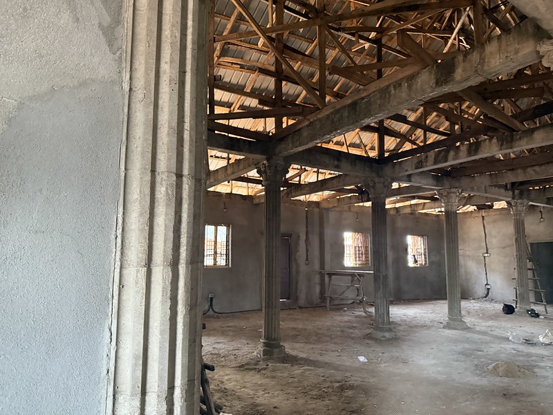 plastedred wall at the calabah town site project - 2025