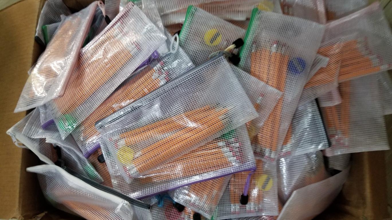 Pencil Pouches ready for Distribution 