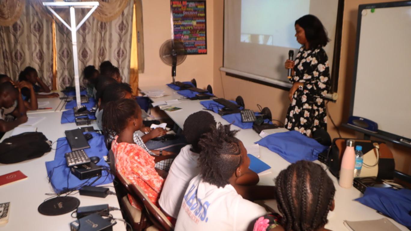 Girls at a mentoring session on financial literacy