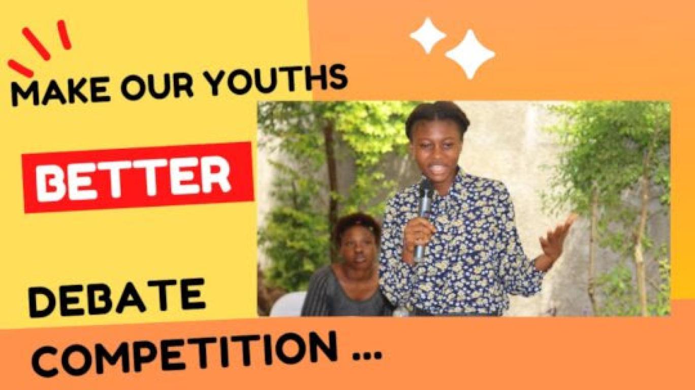 Haja speaking at the Debate