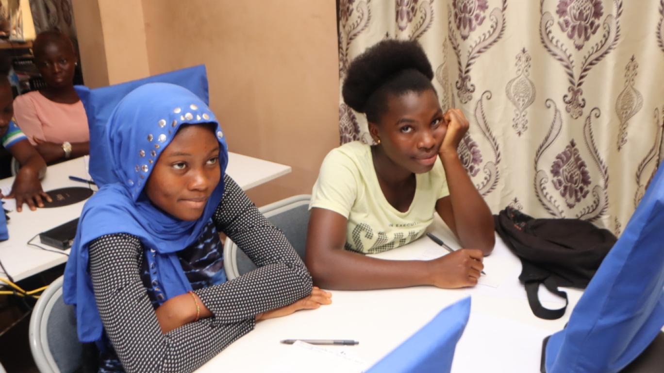 Girls at the mentoring session 