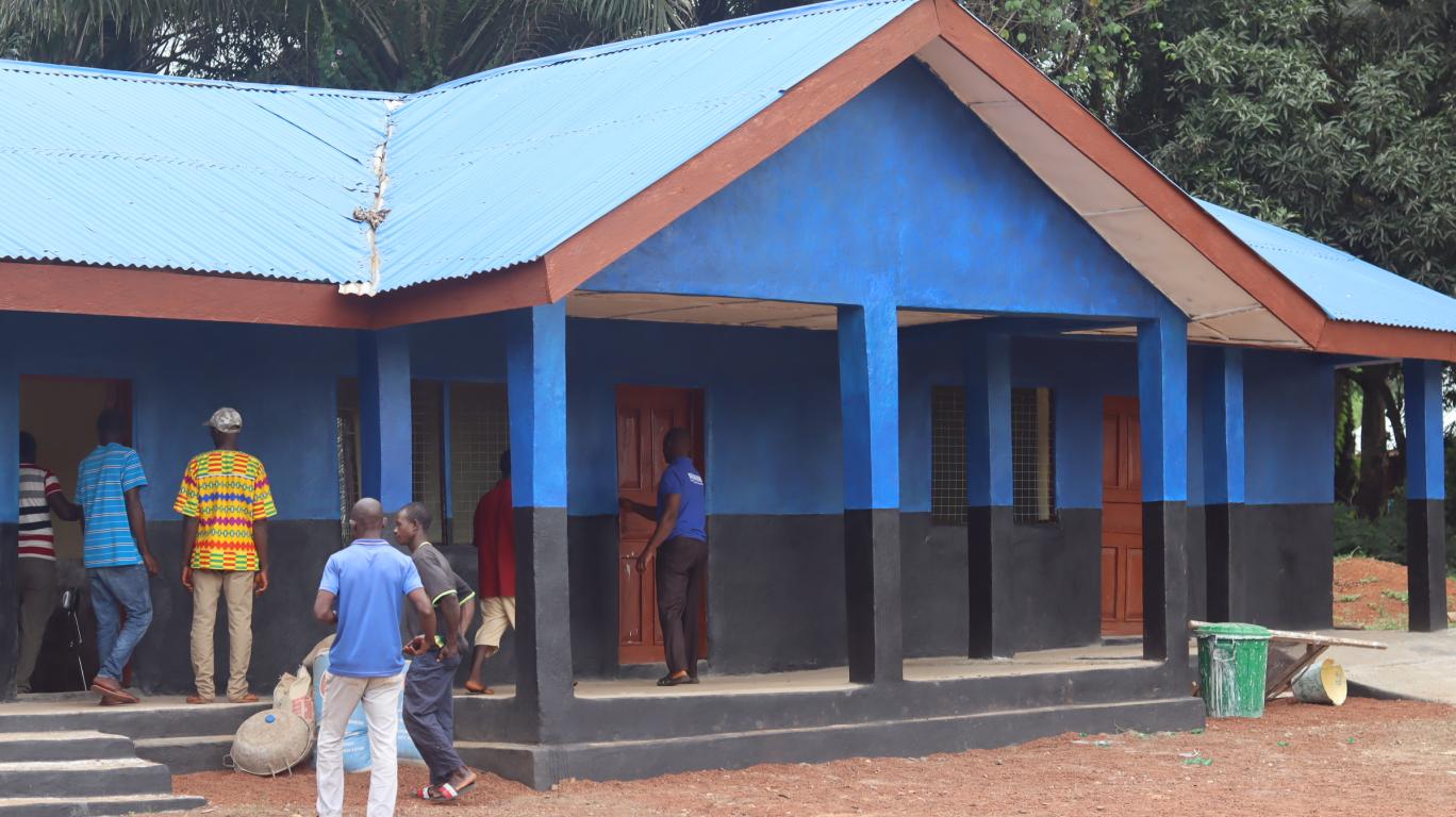 The Nursery School is painted and doors & windows installed