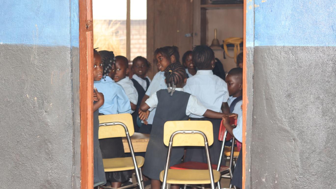 Nursery Children in their new classroom