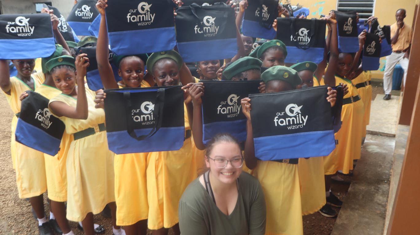 Olivia with Hope Academy Students
