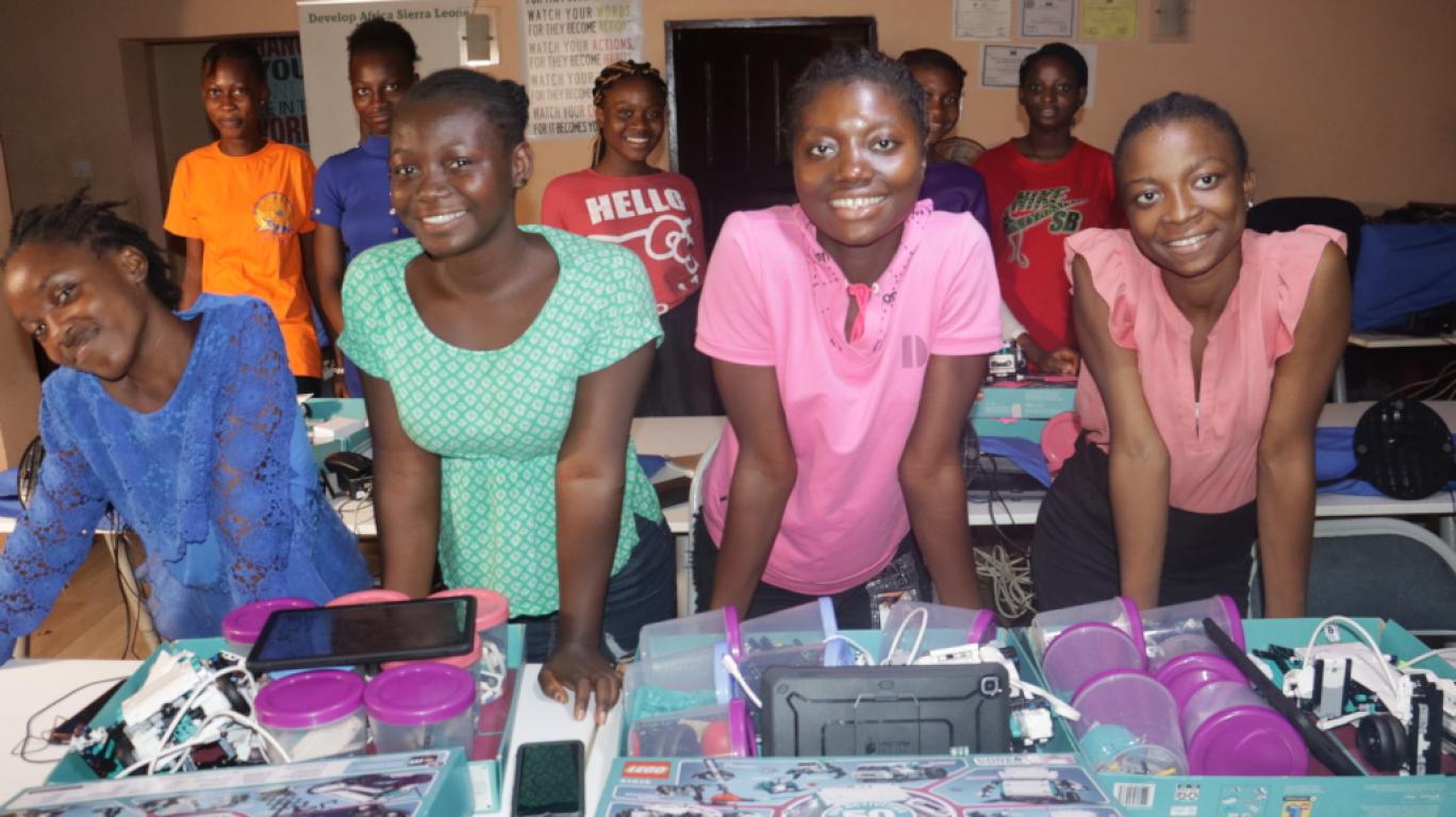 Girls at a STEM Mentoring Session