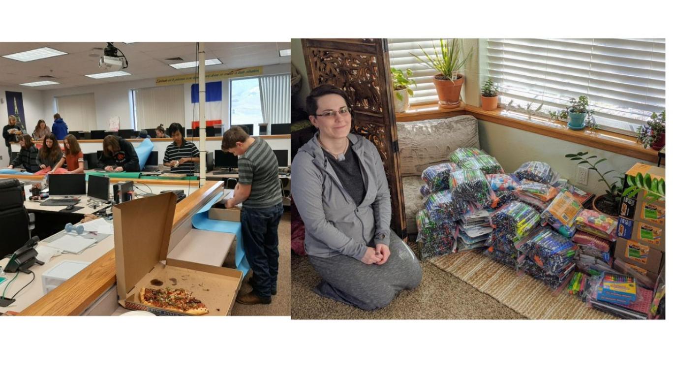 Portneuf Valley Rotaract Club & Interact Club, Century High School Interact Club collected over 5,000 pens and other supplies