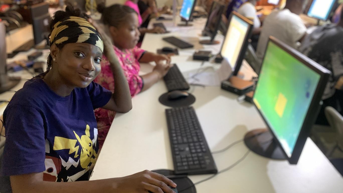 Student in Class in the Computer Lab