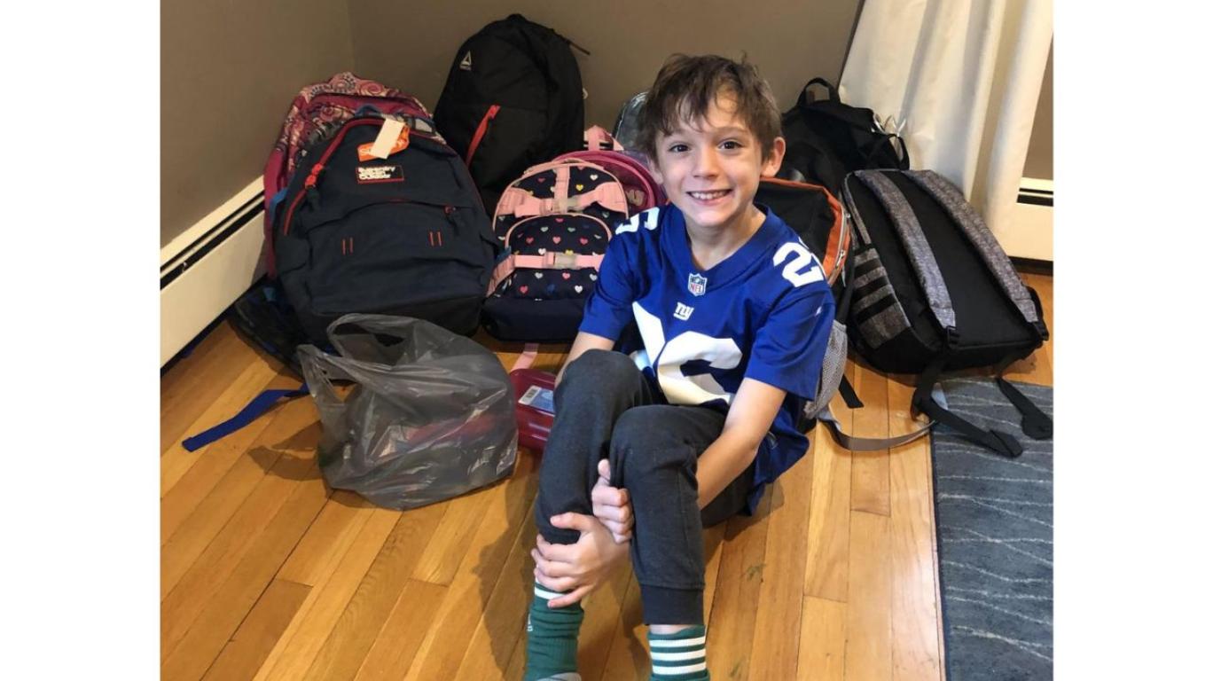 Thomas collected school supplies instead of presents for his birthday