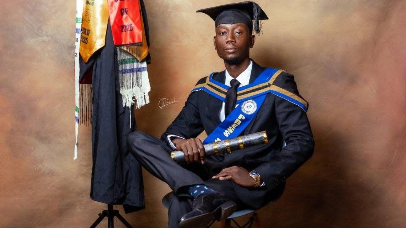 Franklyn, a long-term beneficiary of Develop Africa on his graduation day
