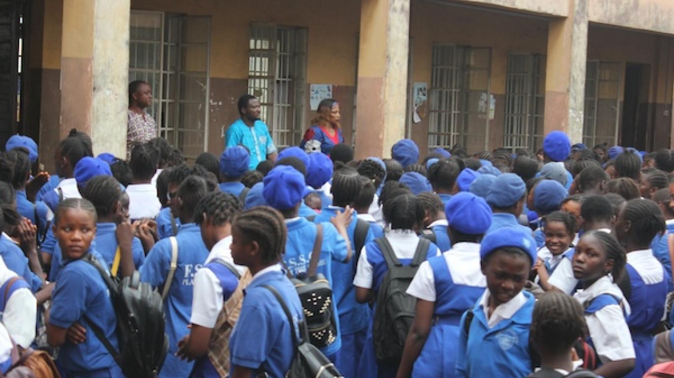 Distribution of Science kits at the Freetown City for Girls School