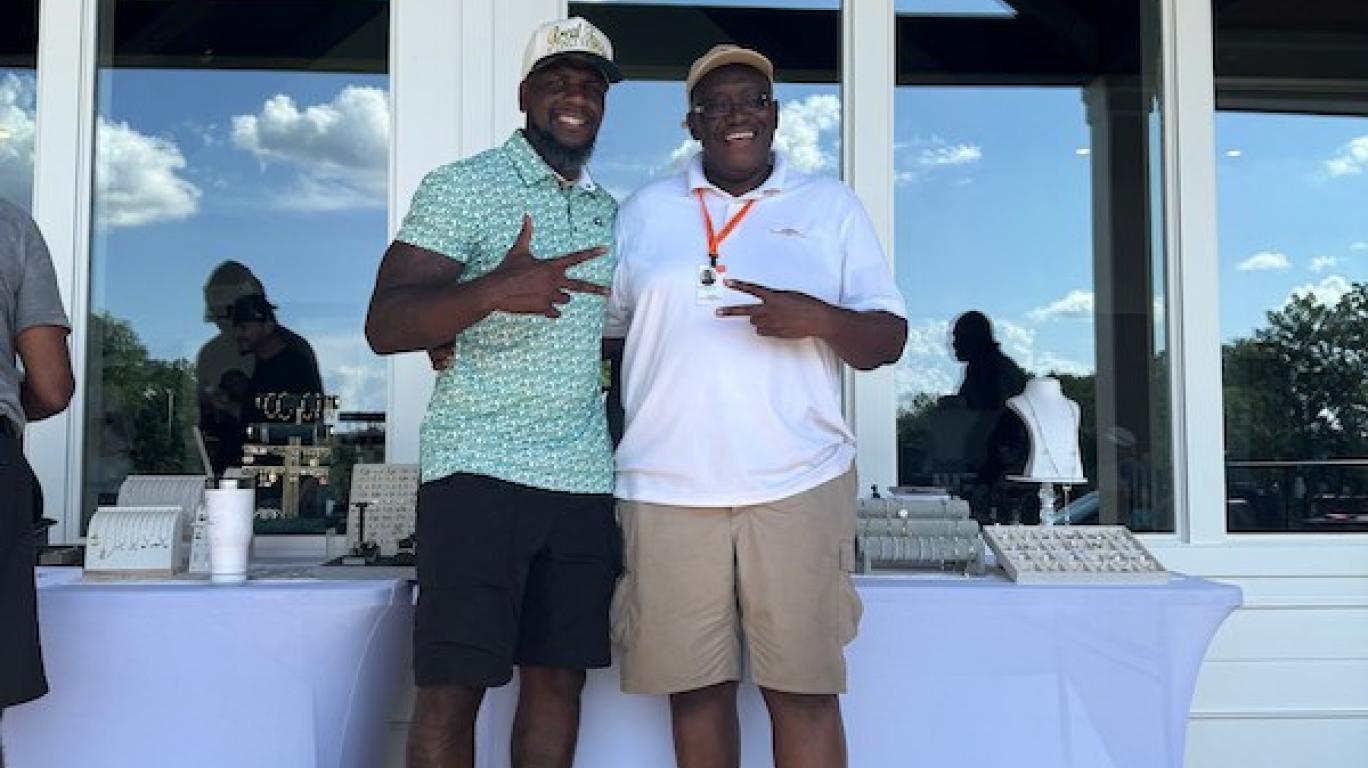 Mo Sanu and Sylvester at the Swing FORE Change 2026