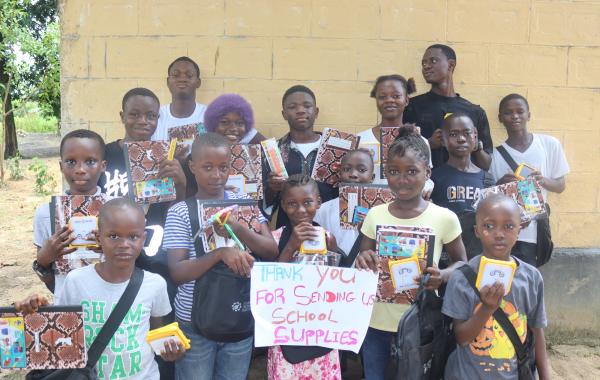 Bo Students are Thankful for the School Supplies