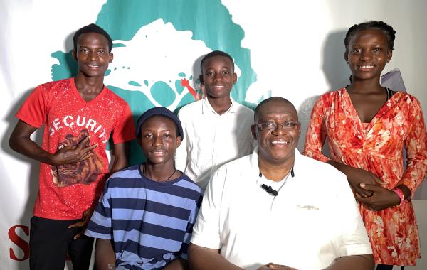 Sylvester with Yealie, Alusine, Alfred & Osman