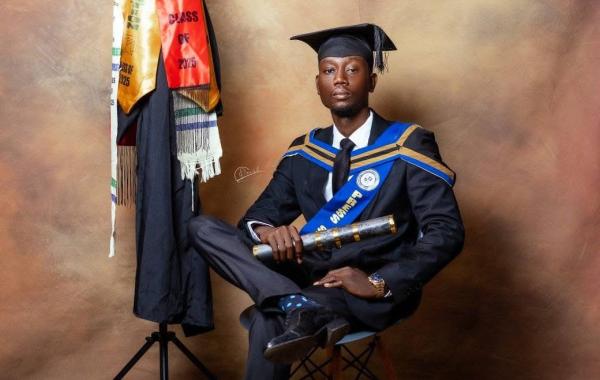 Franklyn, a long-term beneficiary of Develop Africa on his graduation day