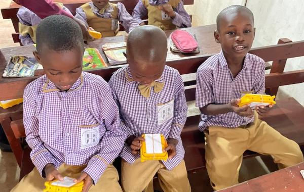 Kids with SolarBudy lamps - Sierra Leone, July 2026