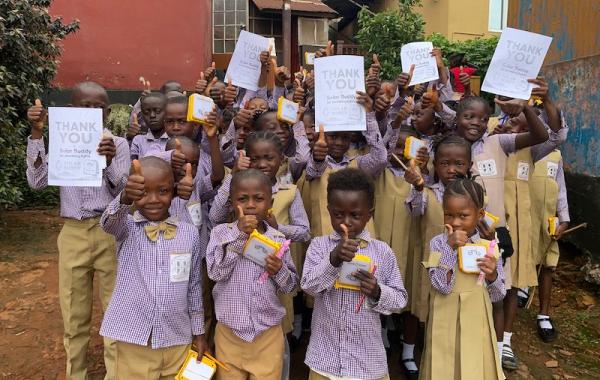 Kids with SolarBudy lamps - Sierra Leone, July 2026