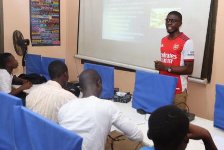 Mr. Ishmeal J. presenting at Boys Mentoring Session