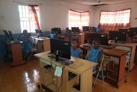 Girls in the FAWE Computer Lab