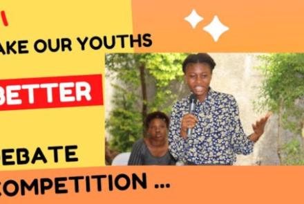 Haja speaking at the Debate