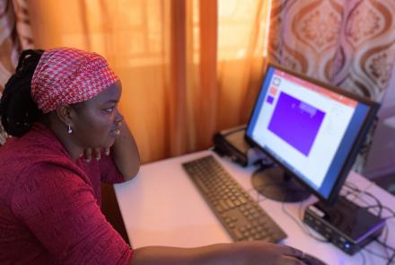 Hawa in Class in the Computer Lab