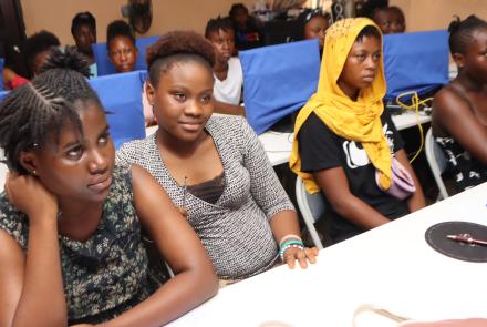 Girls at the mentoring session on drug abuse