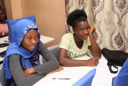 Girls at the mentoring session 