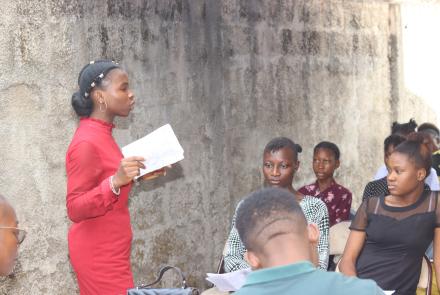 Marian participating in the debate