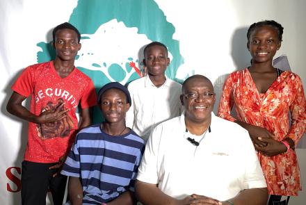 Sylvester with Yealie, Alusine, Alfred & Osman