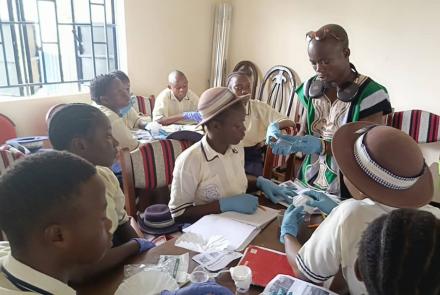 Smart Start Academy students learning filtration with the science kit provided by NEXGEN STEM